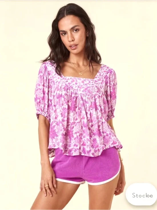 Spell Mossy Short Sleeve Blouse, Med, EUC! - Picture 3 of 12